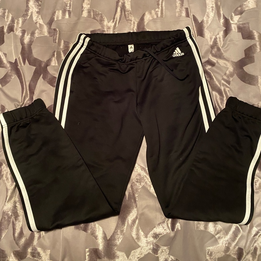 Black adidas track pants